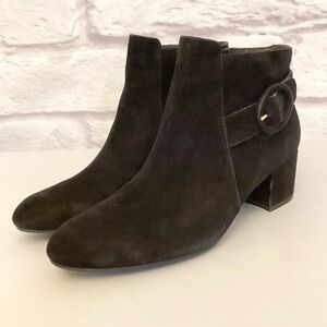 Abeo 7 Leya Women’s Black Suede Leather Ankle Boots Booties Comfort Shoes